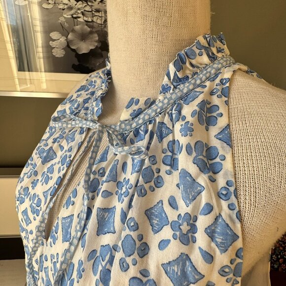 Vineyard Vines 100% Cotton Light Flowy Maxi Dress Floral Geometric Summer SMALL - Picture 10 of 12